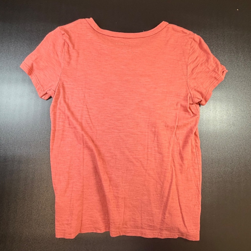 American Eagle Womens XS Coral Pink Slub Knit Short Sleeve Crew Neck T-Shirt J10 - Picture 2 of 5